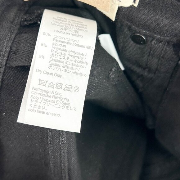 NWT Madewell Mid-Rise Kick Out Crop Jeans in True Black Wash: Coated Edition - Picture 7 of 8